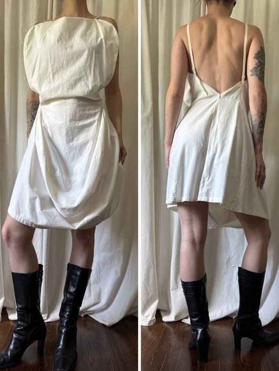 MM6 Maison Martin Margiela Dresses & Skirts - MM6 Maison Margiela White Scoop Neck Sleeveless Mini Dress Women's Size 6